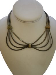 Vintage Unique Rhinestone Snake Festoon Style Necklace #5199