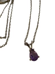 Vintage Dainty Glass Pendant Necklace #5229