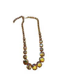 Vintage Rhinestone Headlight Necklace #5235