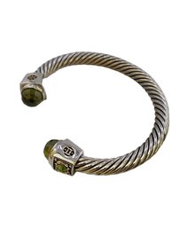 Vintage Signed Yurman Style Style Glass Coil Bracelet #5238