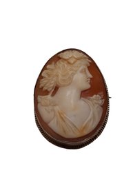 Antique Beautifully Carved 14kt Gold Cameo Brooch (A5319)