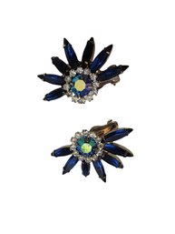 Vintage Juliana Rhinestone Clip Earrings #4538