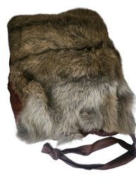 Faux Fun Fur And Satun Back Zippered Muff 4661