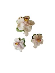 Vintage Coalbrook China Flower Brooch Set English Set #5445