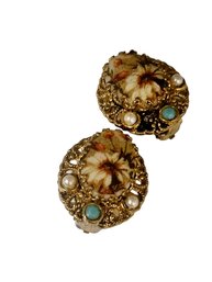 Vintage Sugared W Est Germany Clip Earrings # 5436