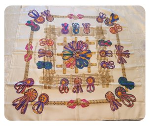 Vintage Hermes Les Rubans Du Cheval  Silk Scarf 5/78 #2387