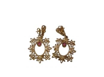 Vintage Filigree Pierced Earrings, As Is #6342