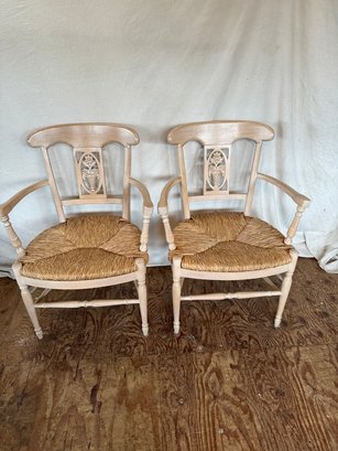 Pair Of Country French Arm Chairs