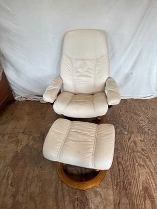 Ekornes Stressless Leather  Chair And Ottoman