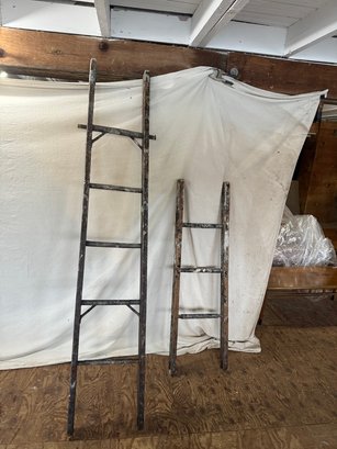 2 Old Wooden Ladders