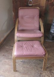 Ply Designs Leather Arm Chair And Ottoman