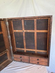 Antique  Quartered Oak  Tool Cabinet