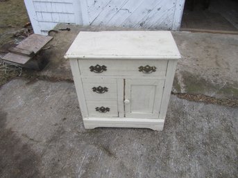 Vintage Painted White  Wooden Cabinet