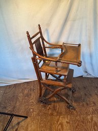 Antique Oak Convertible Hi Chair