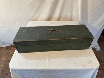 Antique Blueish Green Woodem Box