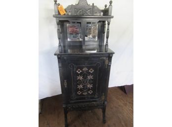 Fancy Ebonized Music Cabinet