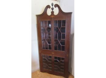 Inlaid Mahogany  4  Door Corner  Cabinet