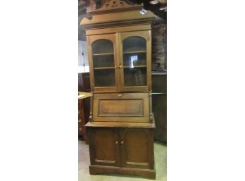 19th Century  Slant Desk With Bookcase Top