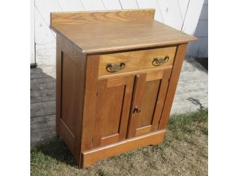 Small Solid Oak Cabinet