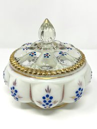 Fenton Art Glass Hand Painted Powder Jar