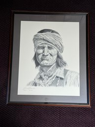 Signed Print Of Native American By Joe Ruiz Grandee