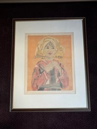 Framed Vietnamese Art Signed Dang Nhan