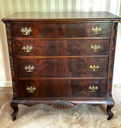 Queen Anne Style Mahogany Chest Of Drawers