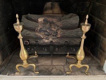 Vintage Brass Fireplace Andirons