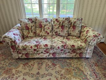 Custom Upholstered Floral Sofa