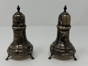 Set Of Antique Sterling Silver Salt And Pepper Shakers