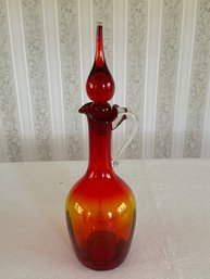 Amberina Glass Decanter Bottle