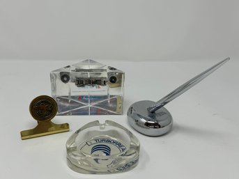 Group Of Vintage Aerospace Desk Trinkets And Ashtray