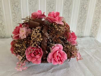 Ceramic Basket Of Flowers