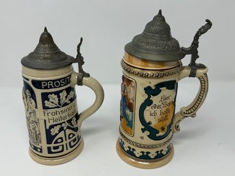 Pair Of Vintage Beer Steins