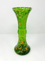 Antique Bohemian Czech Glass Floral Vase