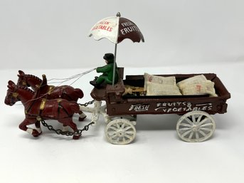 Vintage Cast Iron Coca Cola Horse Carriage