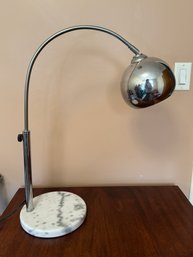 Kovacs Style Chrome Eyeball Table Lamp With Marble Base