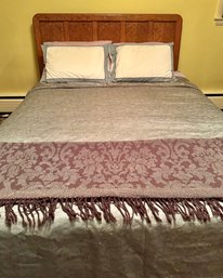 Vintage Post Modern Headboard With Mattress And Bedding Including Waterford Duvet And More