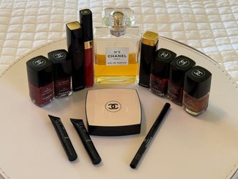 Collection Of Chanel No. 5 Eau De Parfum, Nail Polish And Makeup - Gently Used