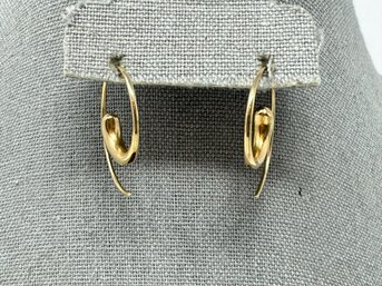 14k Freeform Hoop Earrings (3.67g)