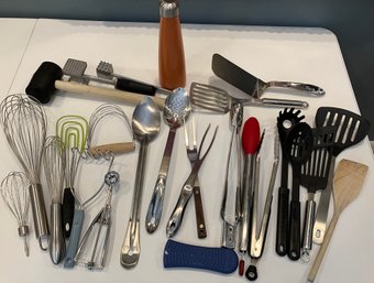 HUGE Lot Of Kitchen Utensils Including AllClad , Williams Sonoma And More!