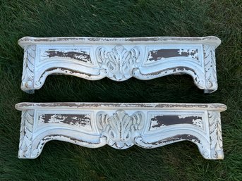 Pair Of Ornately Carved Wall Shelves