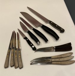 Various Brand Cutlery Including Ed Wusthof, Henkels And More