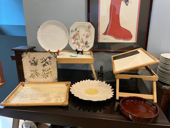 Collection Of Serving Pieces And Trays Including Mikasa And Patricia Brubaker And More