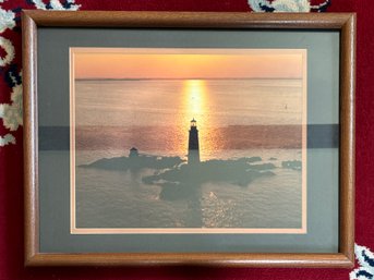 Framed Lighthouse Photo Of Rhode Island Lighthouse