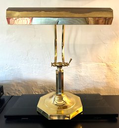 Vintage Brass Bankers Style Table Lamp