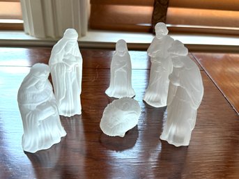 Frosted Glass Nativity Set