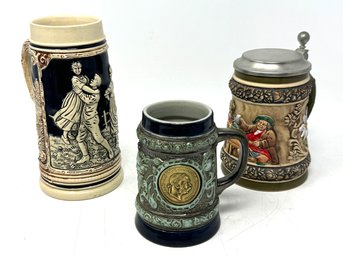 Group Of Vintage Beer Steins