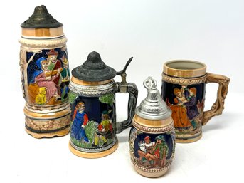 Group Of Vintage Beer Steins