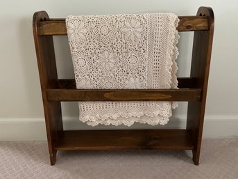 Vintage Quilt Rack Including Handmade Coverlet